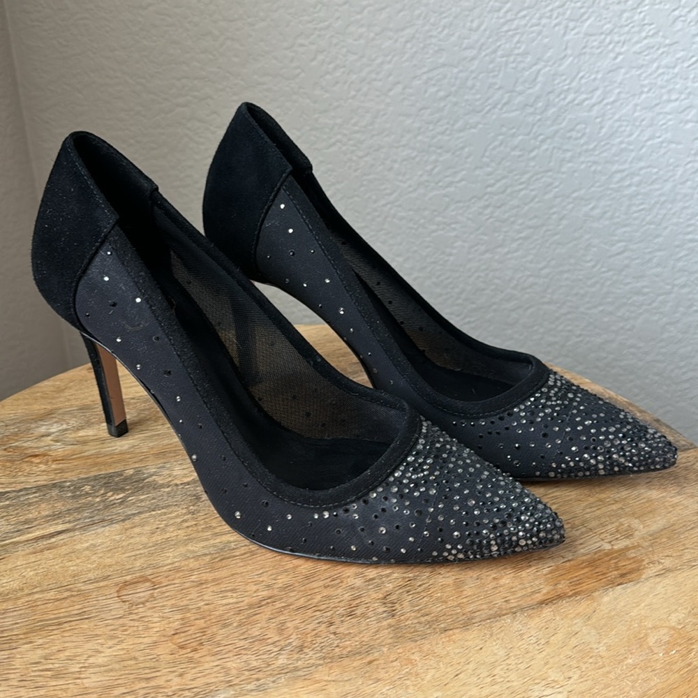 TED BAKER Ryalay Pointed Toe Diamante Crystal High Heel Pumps, EU 39.5, US 9